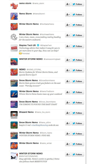 Illustration for article titled Winter Storm Nemo Has Ruined Twitter Parody Accounts Forever
